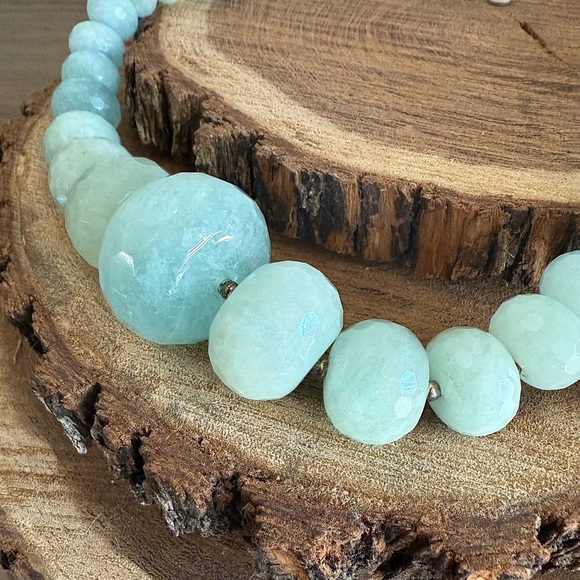 BARSE Natural Aquamarine and Sterling Silver Graduated Bead Necklace - Picture 7 of 12